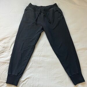 FILA Jogger Sweatpants Size Large Black Elastic Waist Drawstring Cuffed Hem